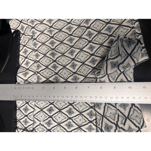 Ann Taylor Loft Women 0 White/Blue Geometric Print Shorts Beach Resort Wear - Picture 7 of 8